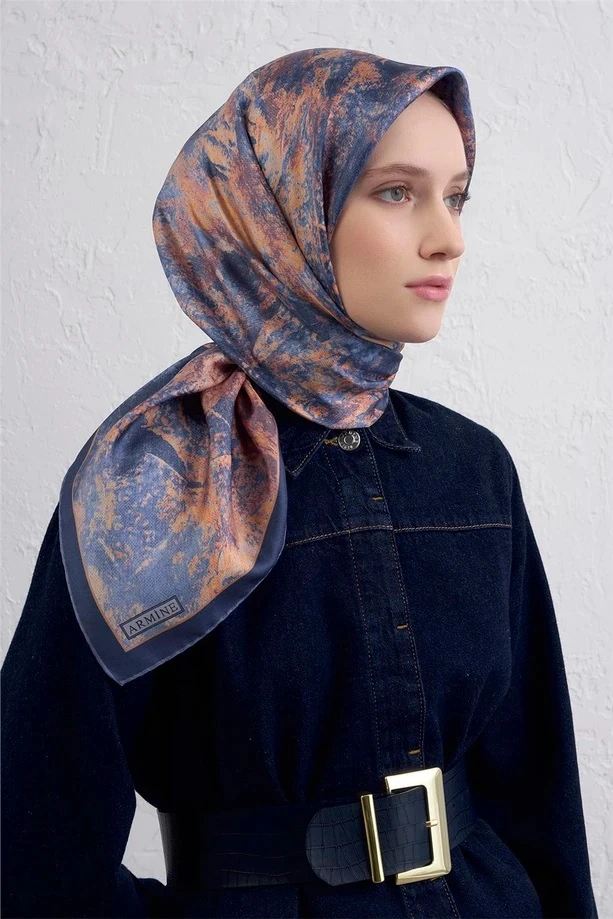50 Armine Twill İpek Eşarp 9433D