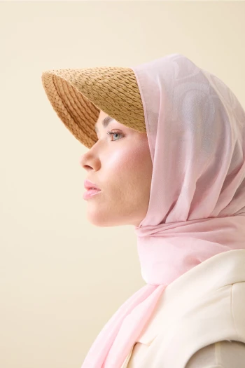 Açık Pembe İmannoor Dama Desen Naia Pamuk Şal 241-3001