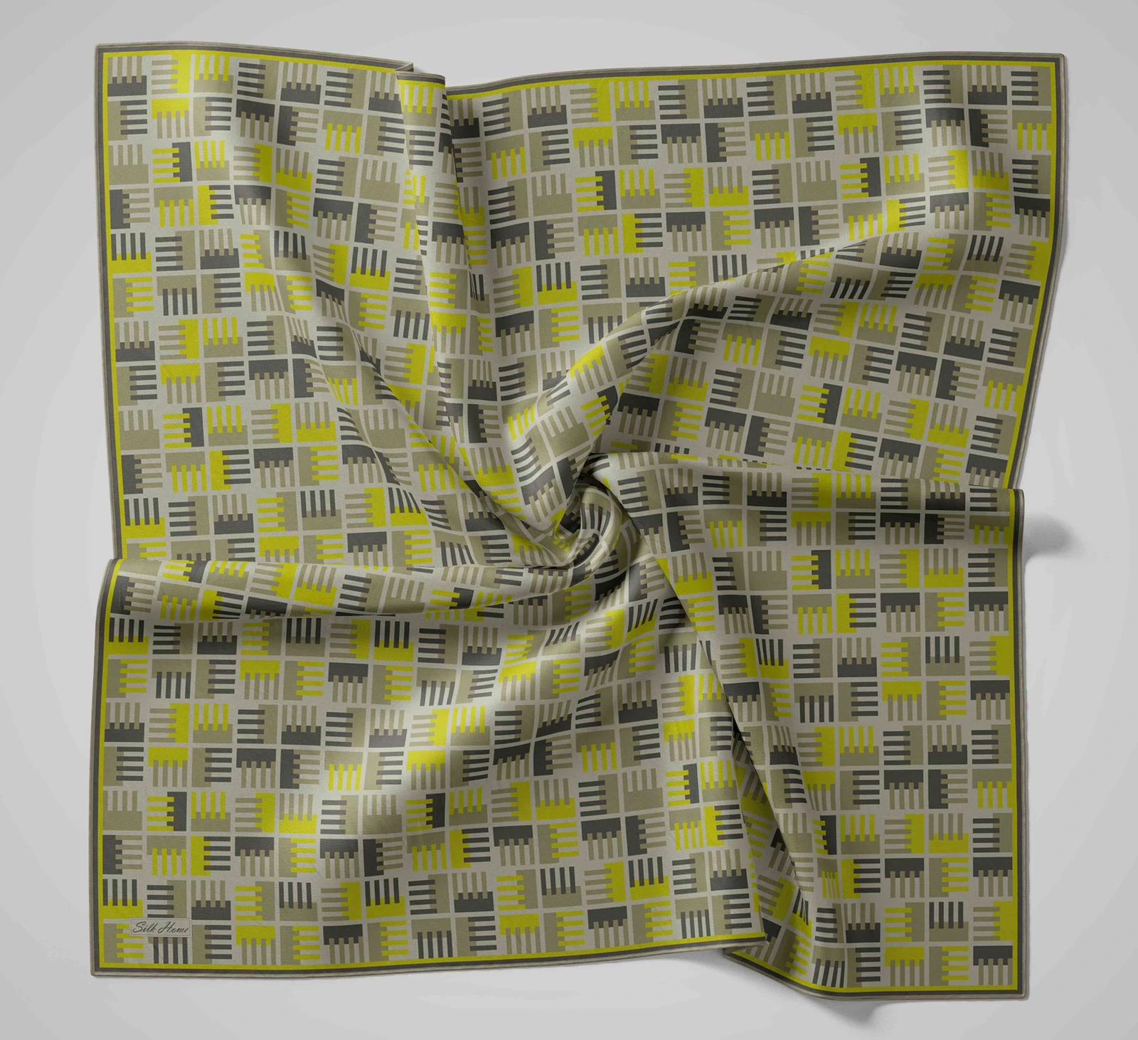 Asker Yeşili Silk Home Yaz Esintisi Eşarp
