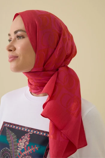 Fuchsia İmannoor Dama Desen Naia Pamuk Şal 241-3001