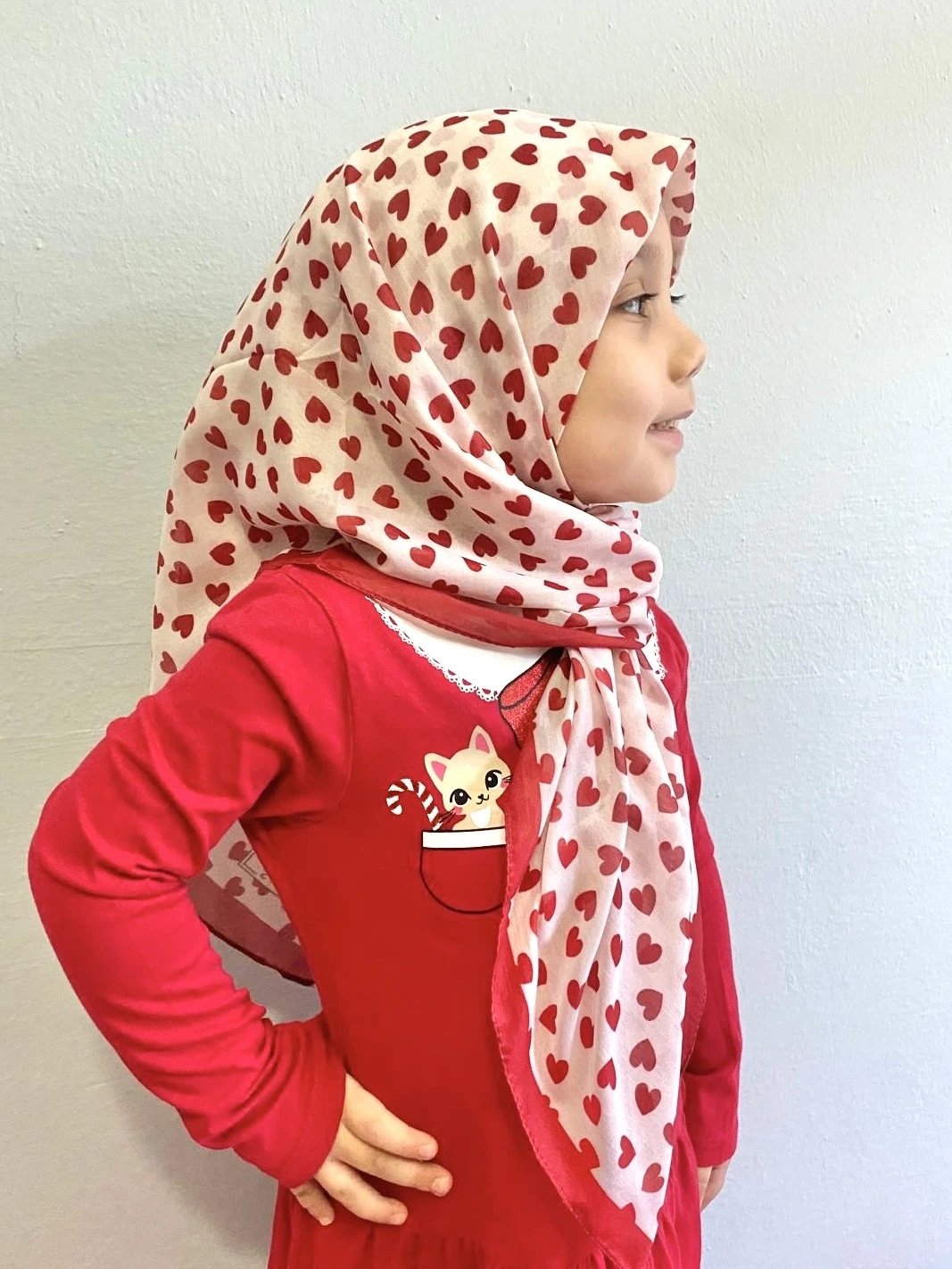 kalp Sima BD Pamuklu Çocuk Eşarp