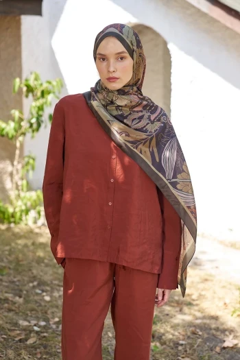 NEFTİ Ed Scarf Inspired Fierra Desen Şal