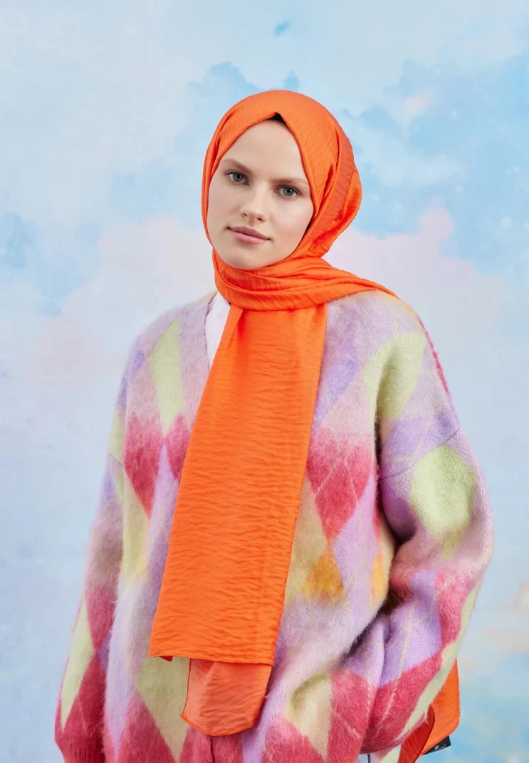 Orange Emproyal Tensel Karla Şal
