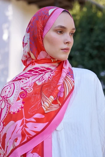 Pembe Ed Scarf Inspired Fierra Desen Şal