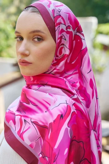 Pembe Ed Scarf Inspired Limerence Desen Şal