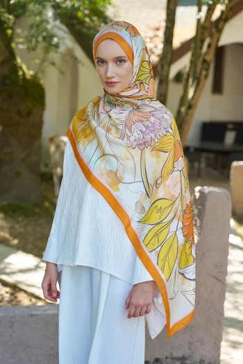 Turuncu Ed Scarf Inspired Velarose Desen Şal