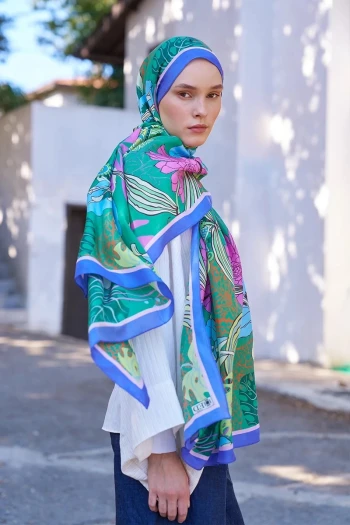 YEŞİL Ed Scarf Inspired Fierra Desen Şal