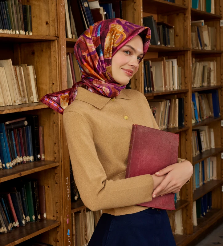 52 Belli Twill İpek Eşarp 4216D