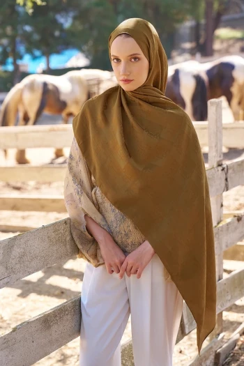 Hardal Ed Scarf Welness Monogram Desen Şal
