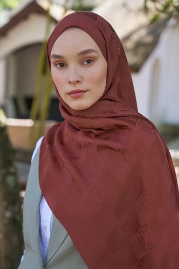 Kiremit Ed Scarf Welness Monogram Desen Şal
