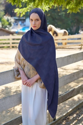 Mor Ed Scarf Welness Monogram Desen Şal