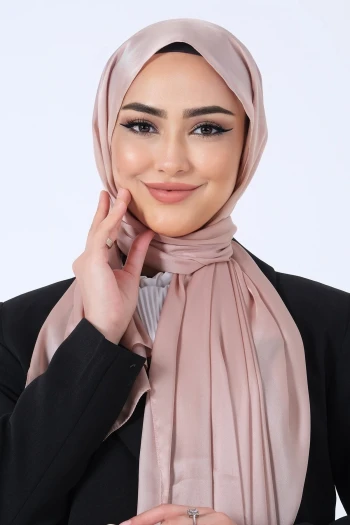 Nude Harem Scarf Kristal Saten Şal