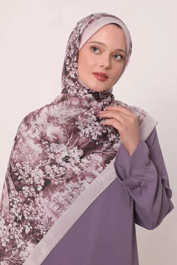 Pudra Luvensara Desenli Silk Elite Şal