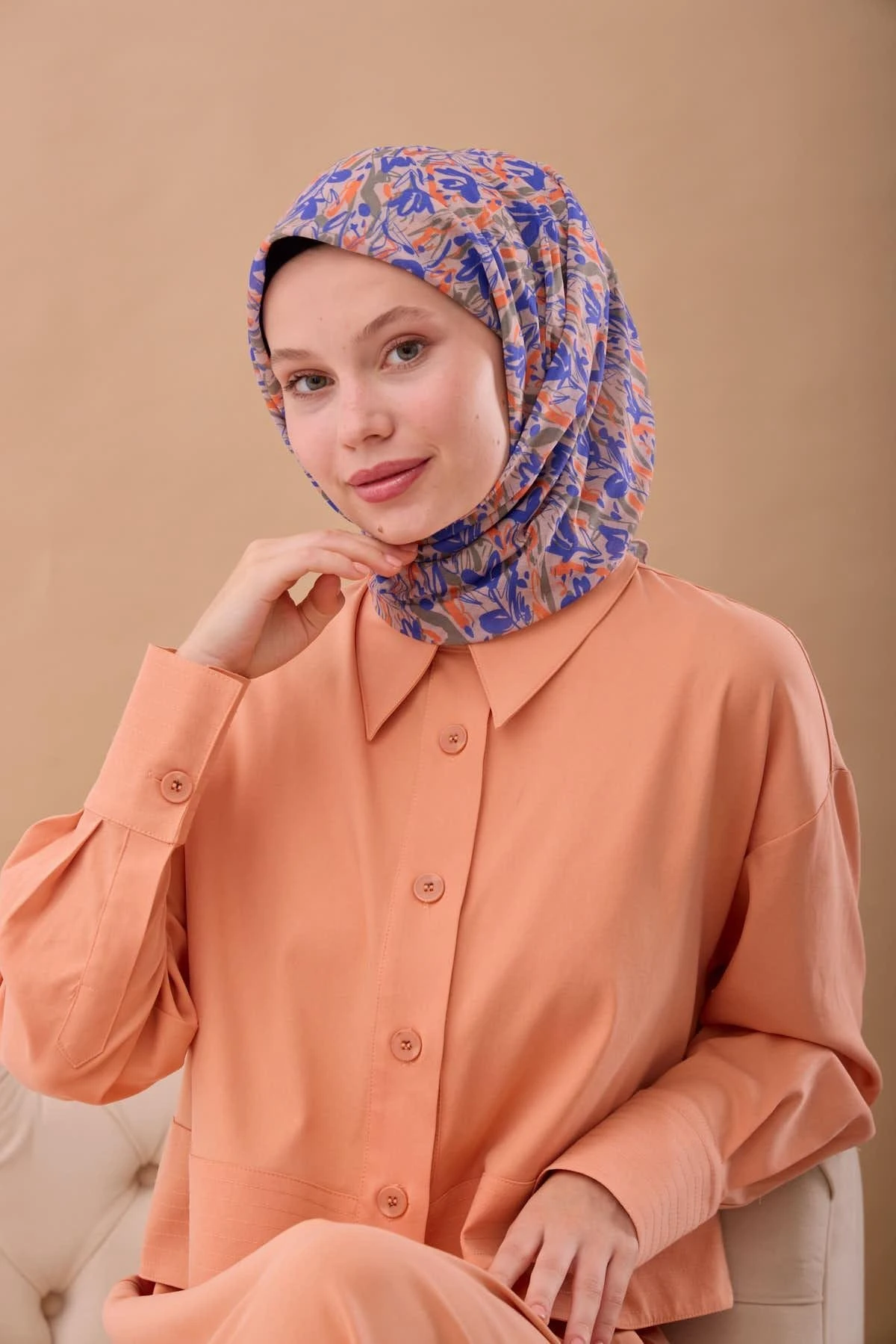 02 Silk Home Soft Fırça Desen Eşarp