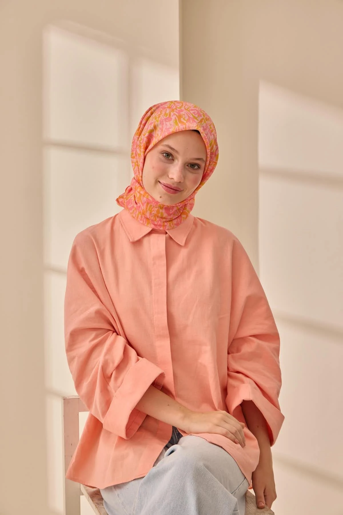 18 Silk Home Soft Fırça Desen Eşarp