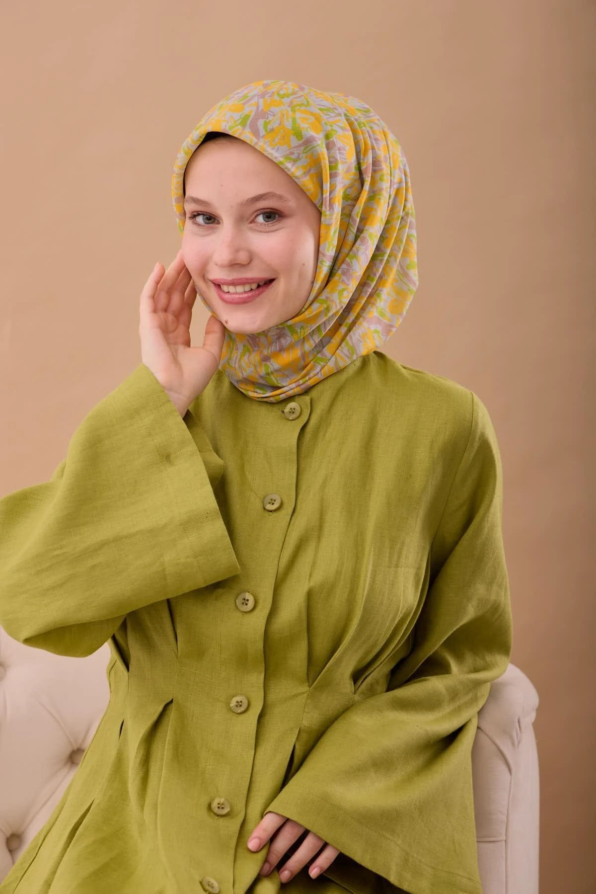 21 Silk Home Soft Fırça Desen Eşarp