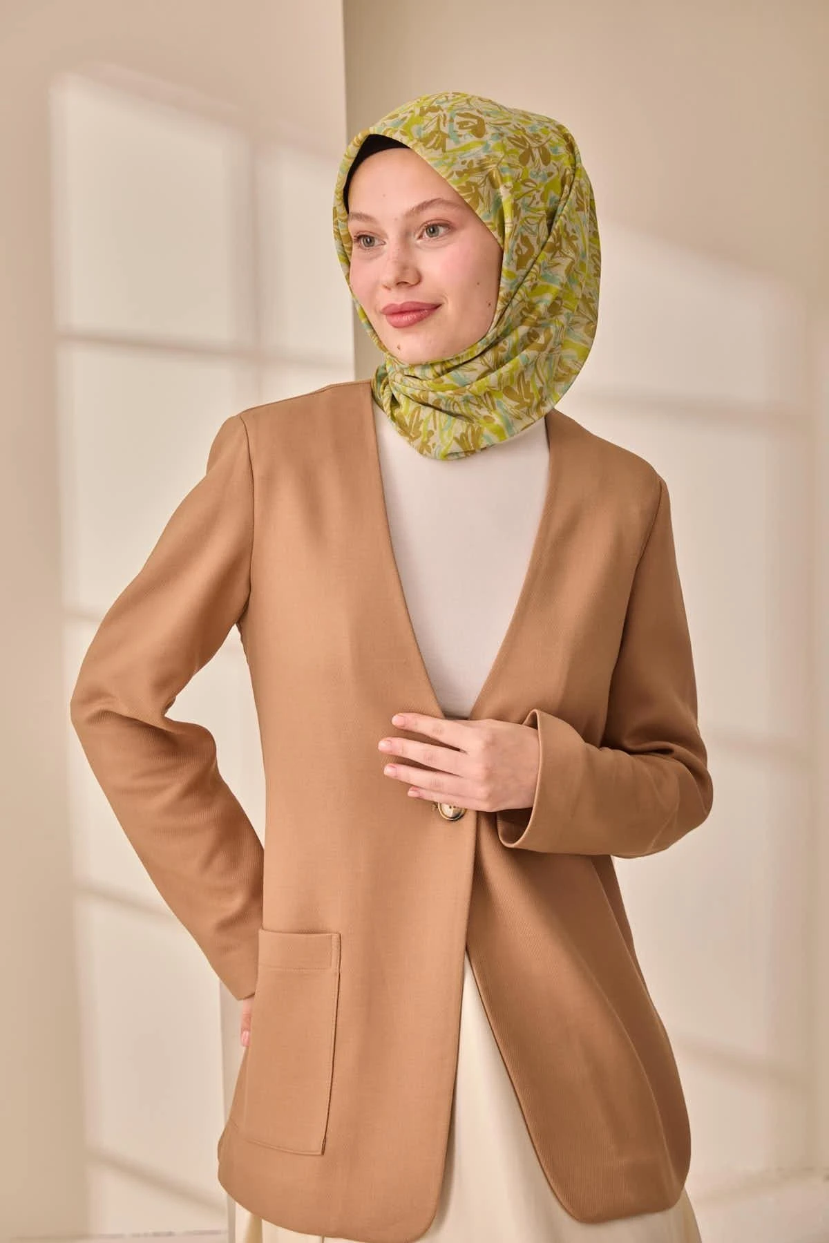 22 Silk Home Soft Fırça Desen Eşarp