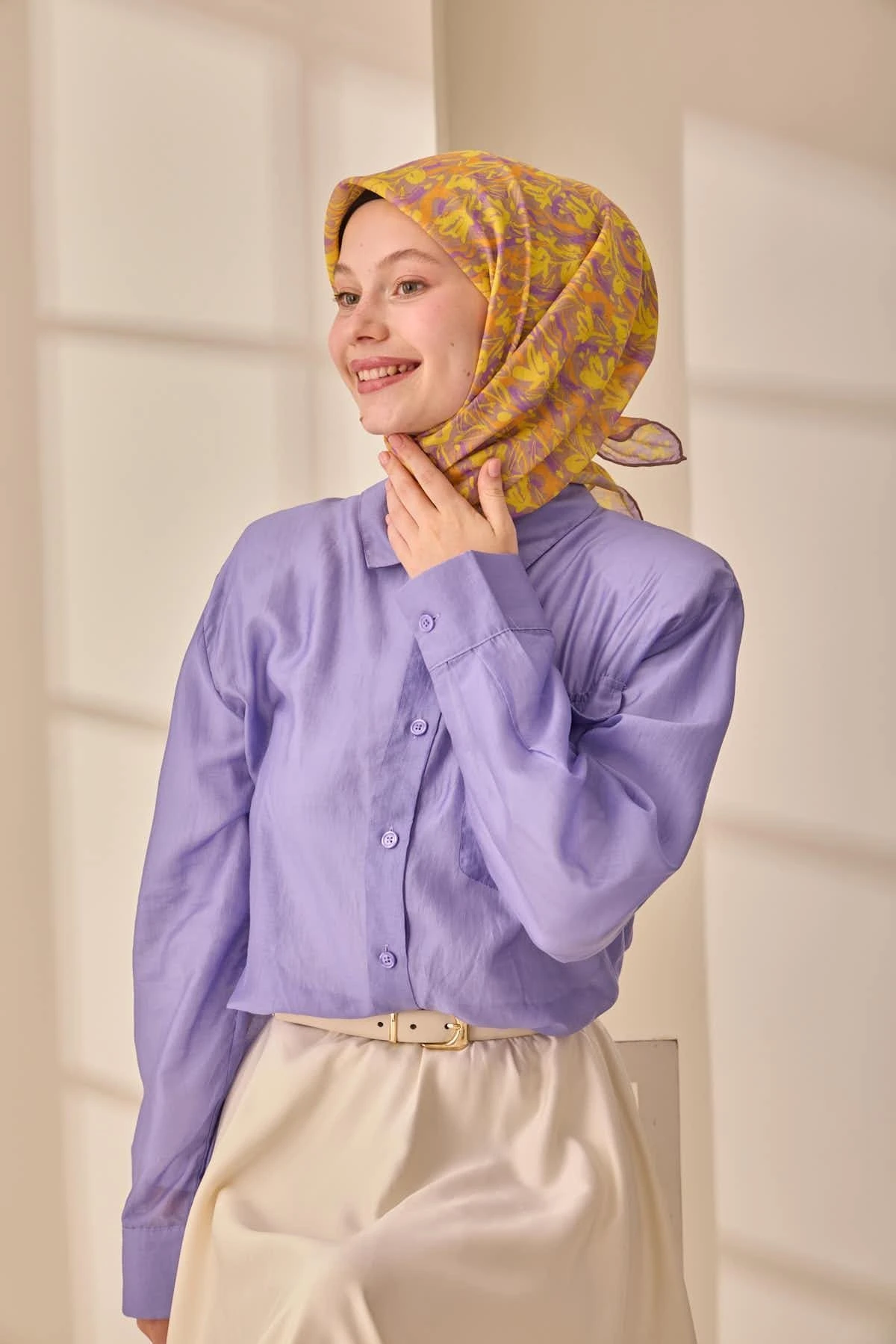 30 Silk Home Soft Fırça Desen Eşarp