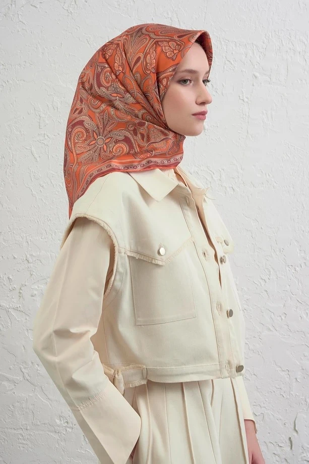 34 Armine Twill İpek Eşarp 9421D