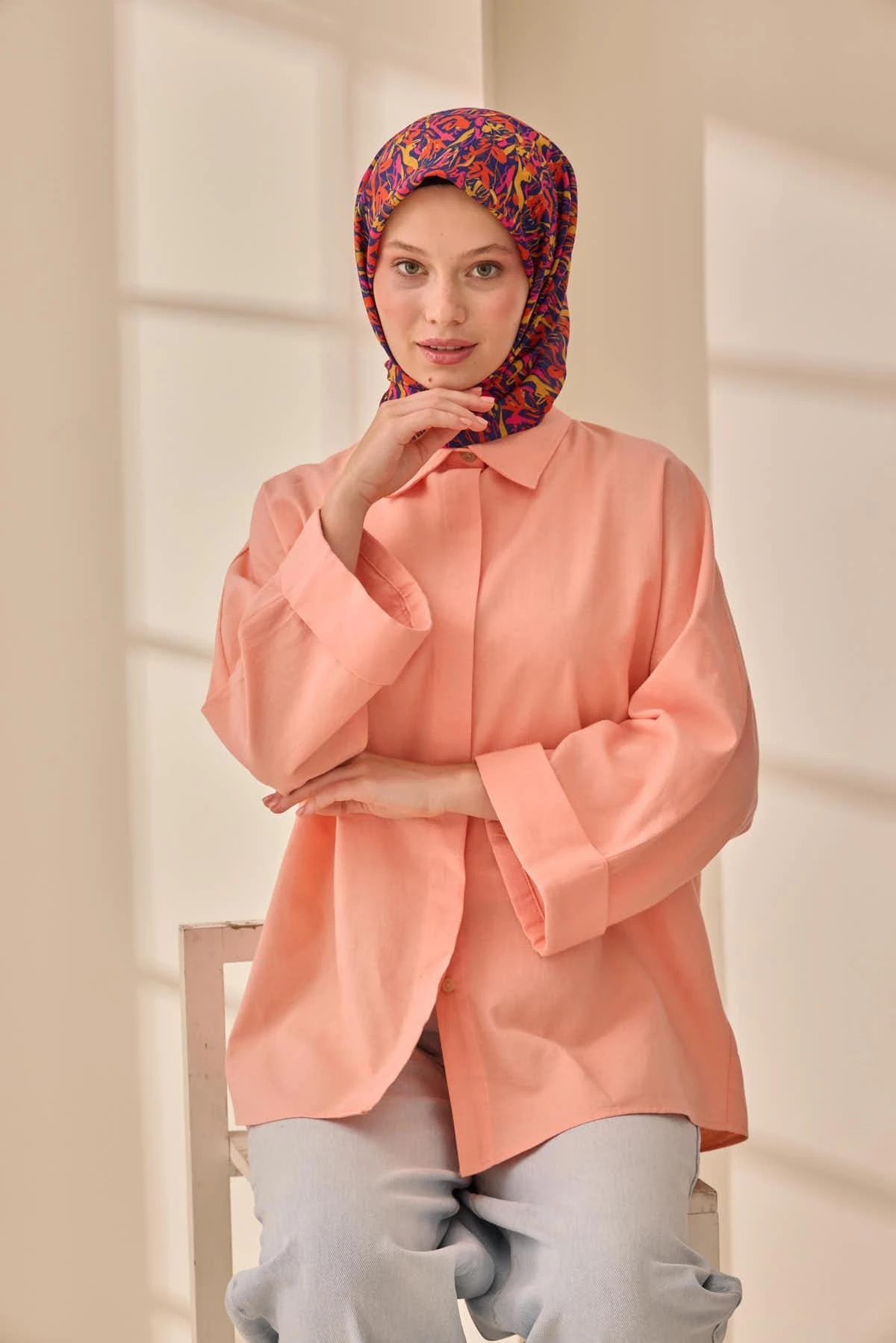 42 Silk Home Soft Fırça Desen Eşarp