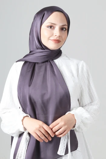 Antrasit Harem Scarf Como Saten Şal