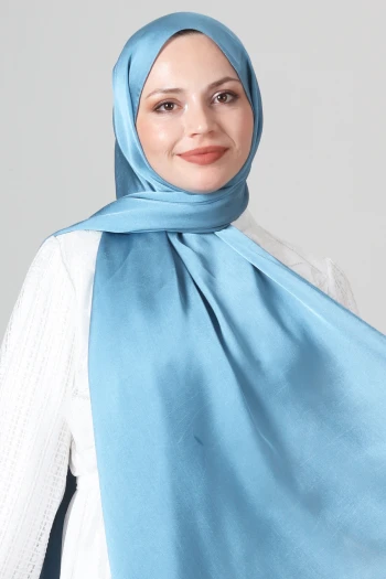 Bebe Mavisi Harem Scarf Como Saten Şal