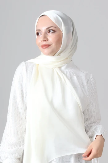 Ekru Harem Scarf Como Saten Şal