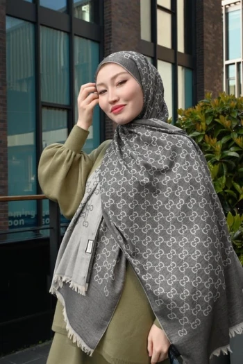 GRİ Gucci Kaşmir Şal