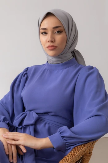 GRİ Silk Home Düz Twill Polyester Eşarp