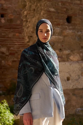 LACİVERT ED Scarf  Landy Şal