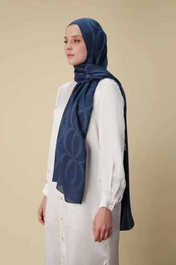 LACİVERT İmannoor Big Bambunoor Ferah Tencel Şal 251-3047