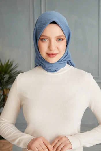 Mavi Harem Scarf İncila Eşarp