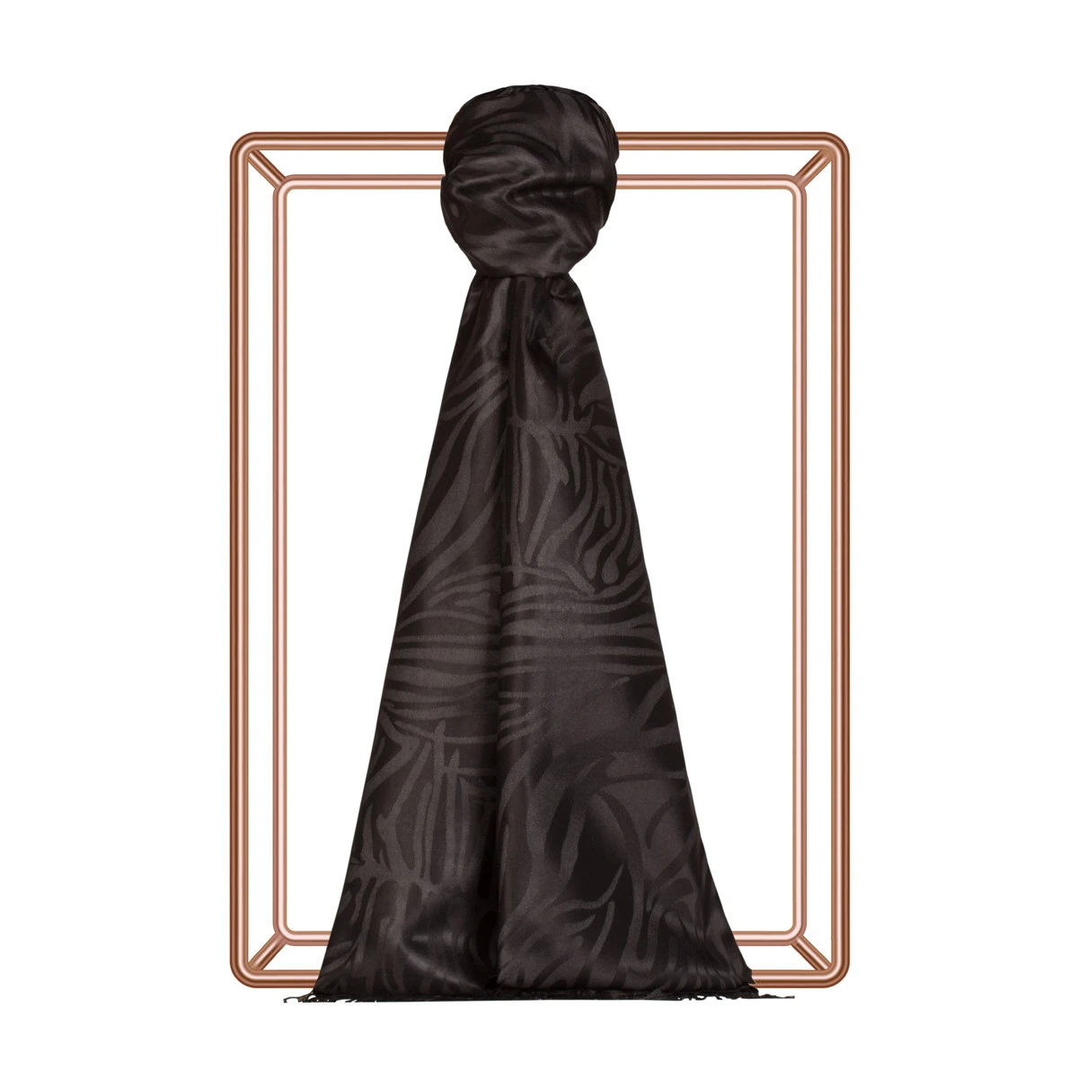 SİYAH İpekevi Jakar Desenli İpek Şal 5139