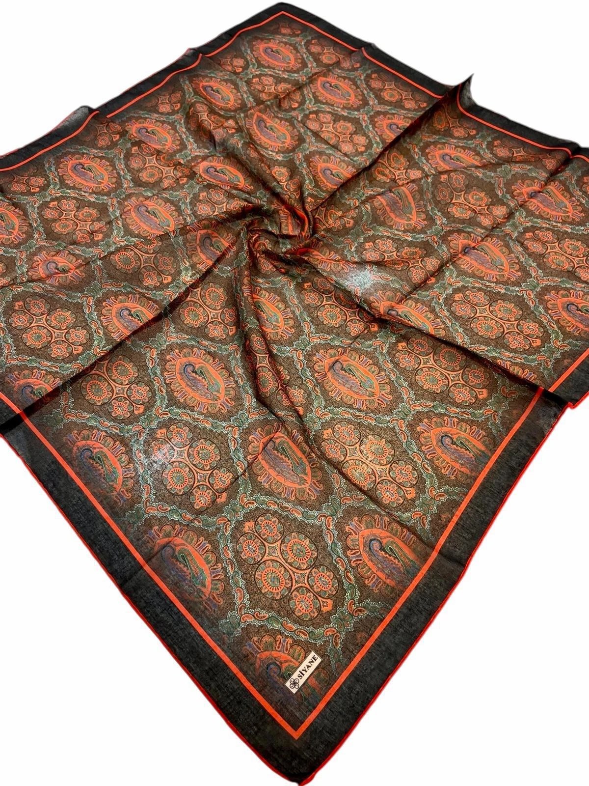 06 Siyane Scarf Renkli Şal Desen Pamuk Eşarp