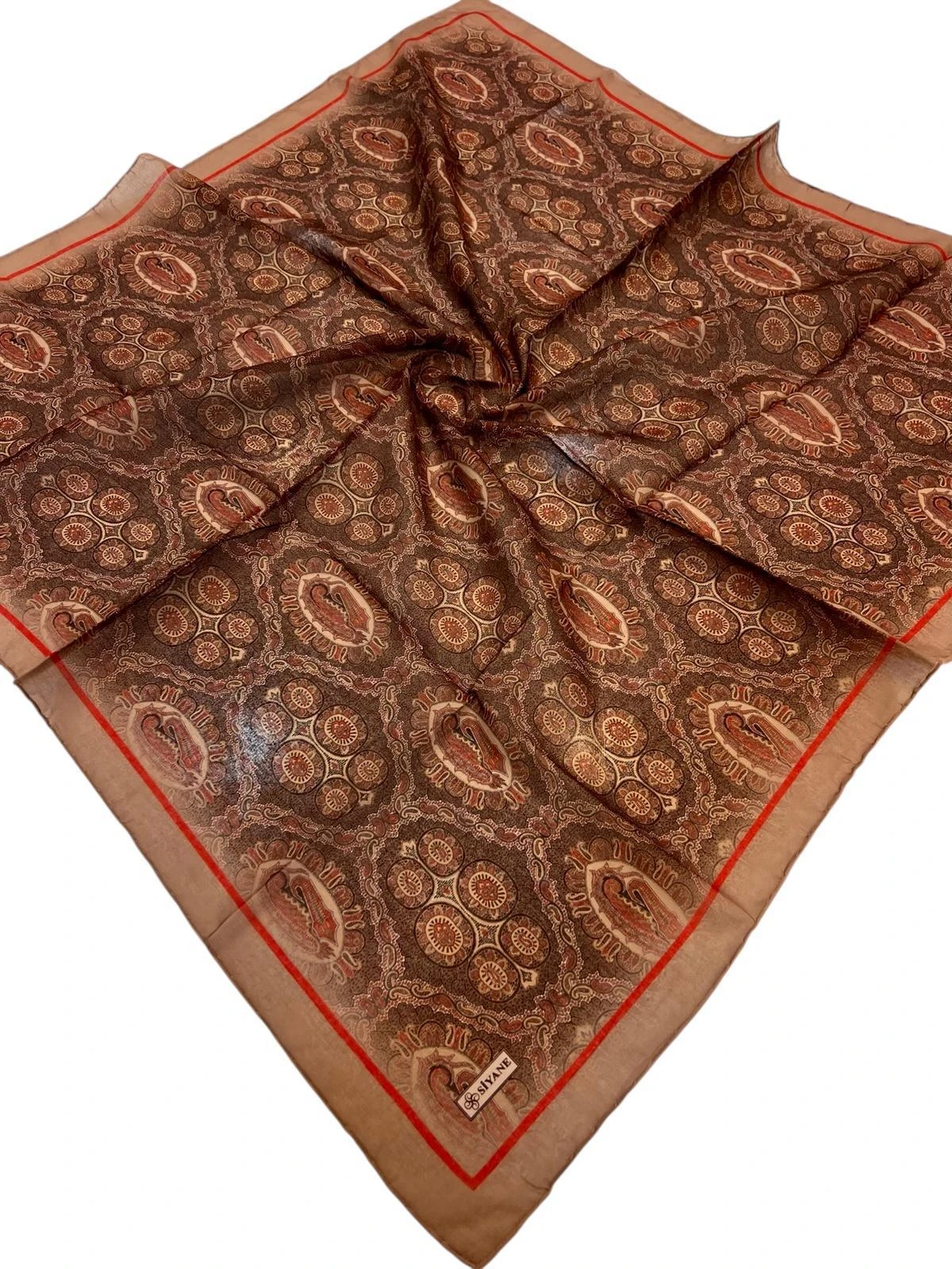 07 Siyane Scarf Renkli Şal Desen Pamuk Eşarp