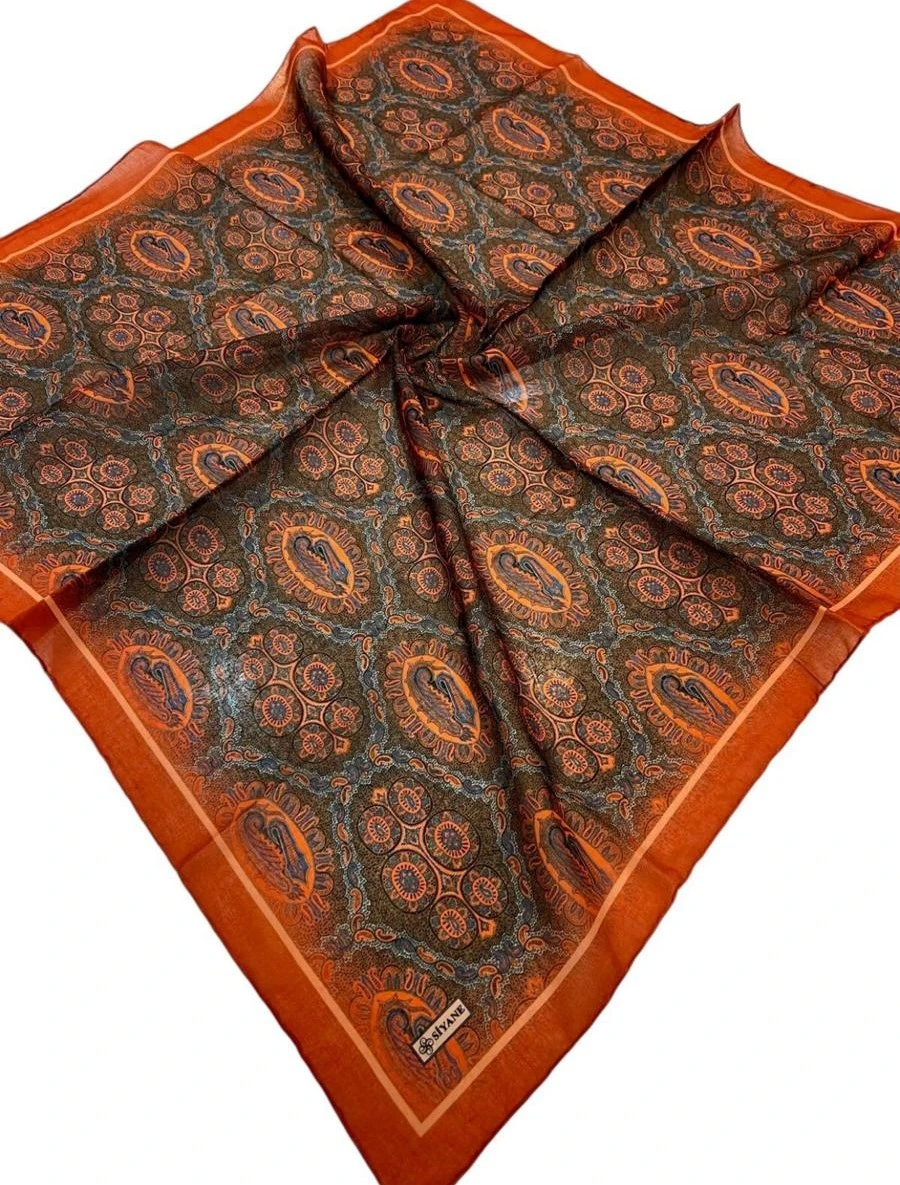 10 Siyane Scarf Renkli Şal Desen Pamuk Eşarp