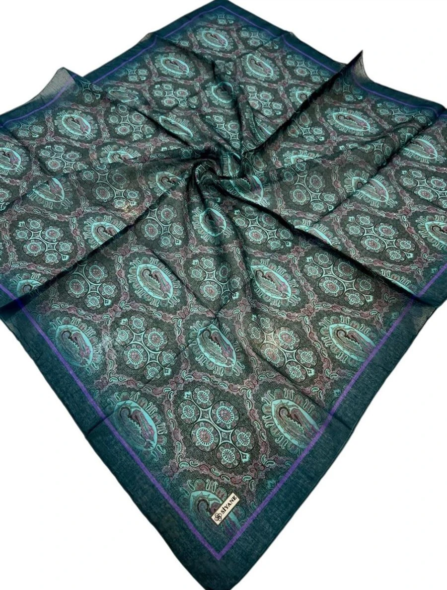 12 Siyane Scarf Renkli Şal Desen Pamuk Eşarp