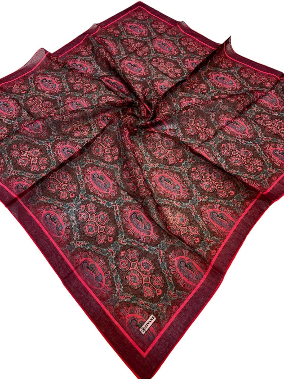 13 Siyane Scarf Renkli Şal Desen Pamuk Eşarp