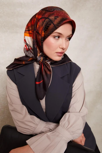 ACI KAHVE Levidor Twill İpek Eşarp 40