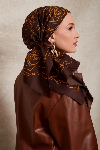 ACI KAHVE Levidor Twill İpek Eşarp 41