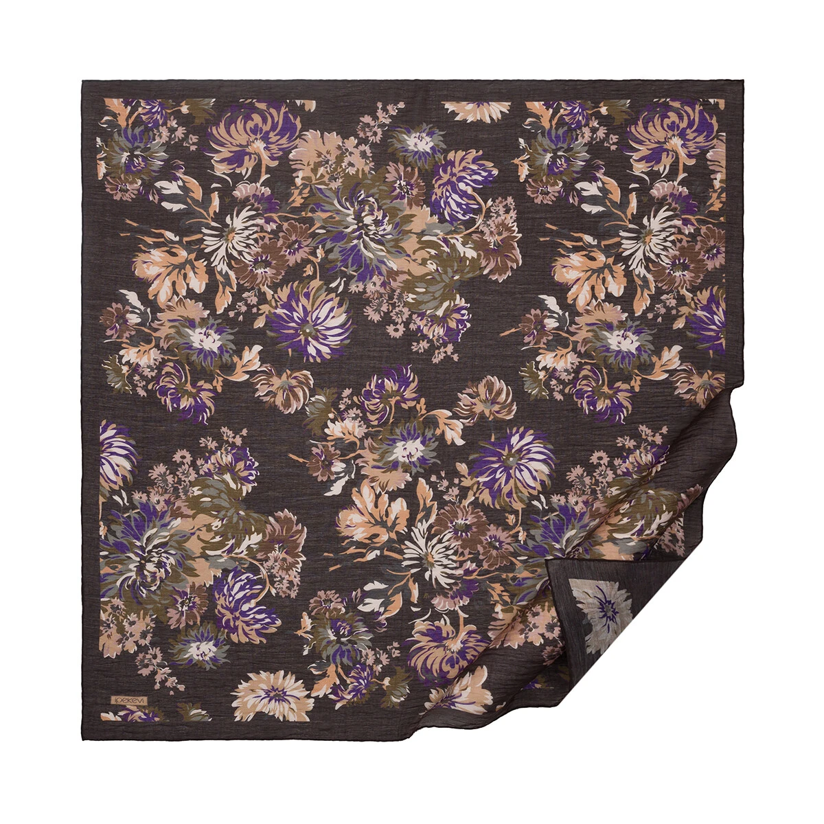 Acı Kahve Mor İpekevi Tensel Empirme Eşarp 2220