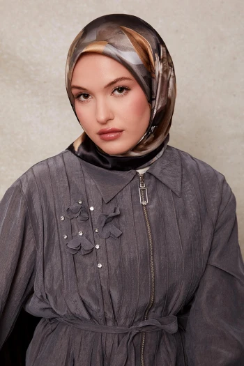 Antrasit Levidor Twill İpek Eşarp 44