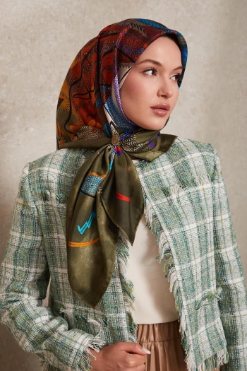 Askeri Haki Levidor Twill İpek Eşarp 40