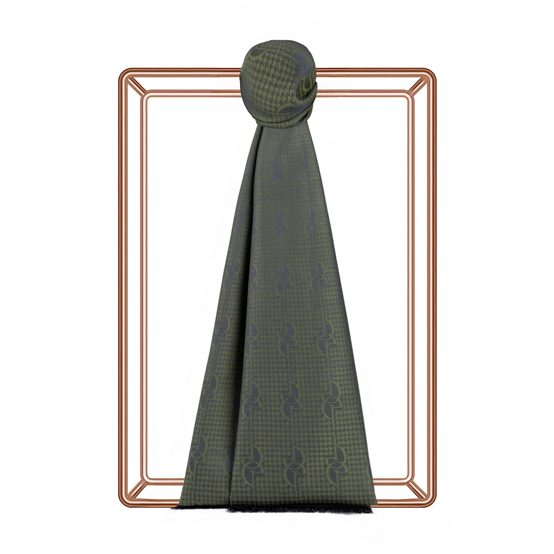 Ceviz Yeşili İpekevi İpek Şal 8956