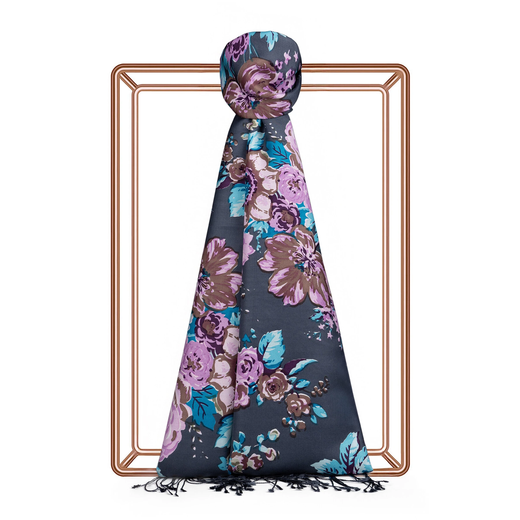 Füme Turkuaz İpekevi İpek Şal 2679