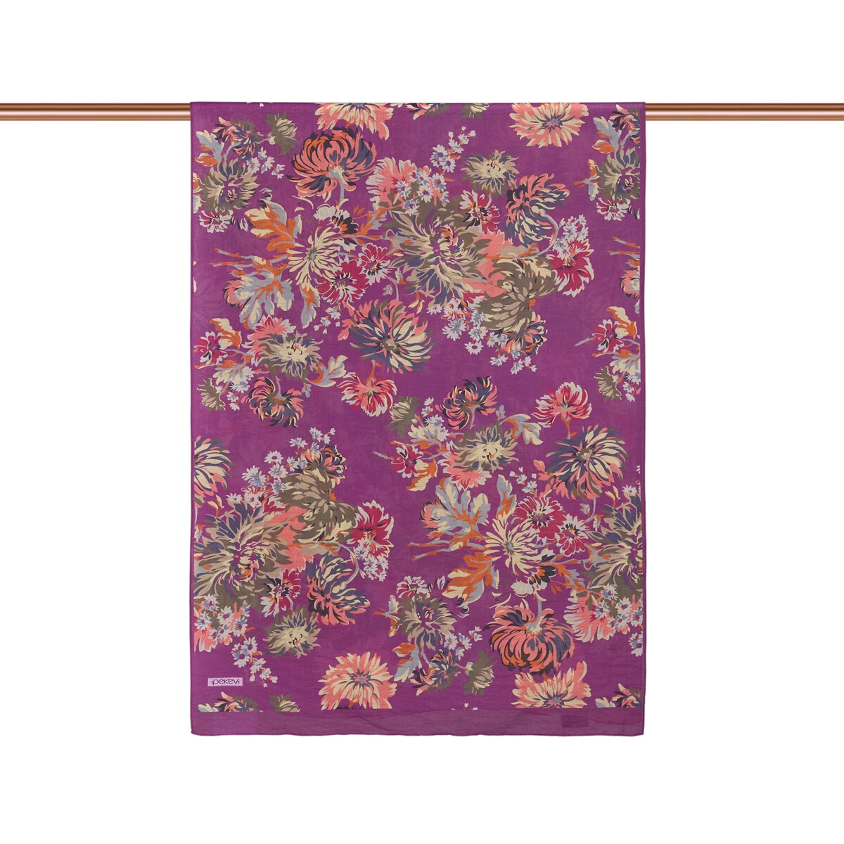 Fuşya İpekevi Dört Mevsim Tensel Şal 2144