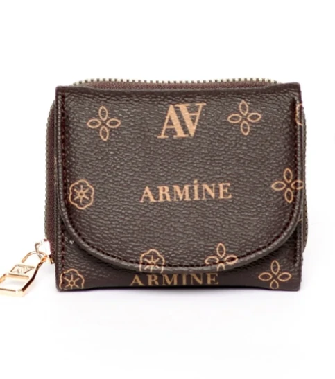 Kahve Armine C10 Baskılı Cüzdan