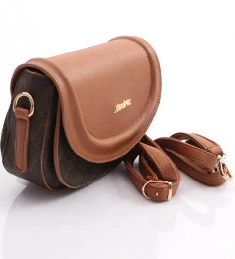 Kahve Armine Noktalı Çapraz Çanta 385