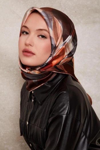 Kızıl Kahve Levidor Twill İpek Eşarp 44