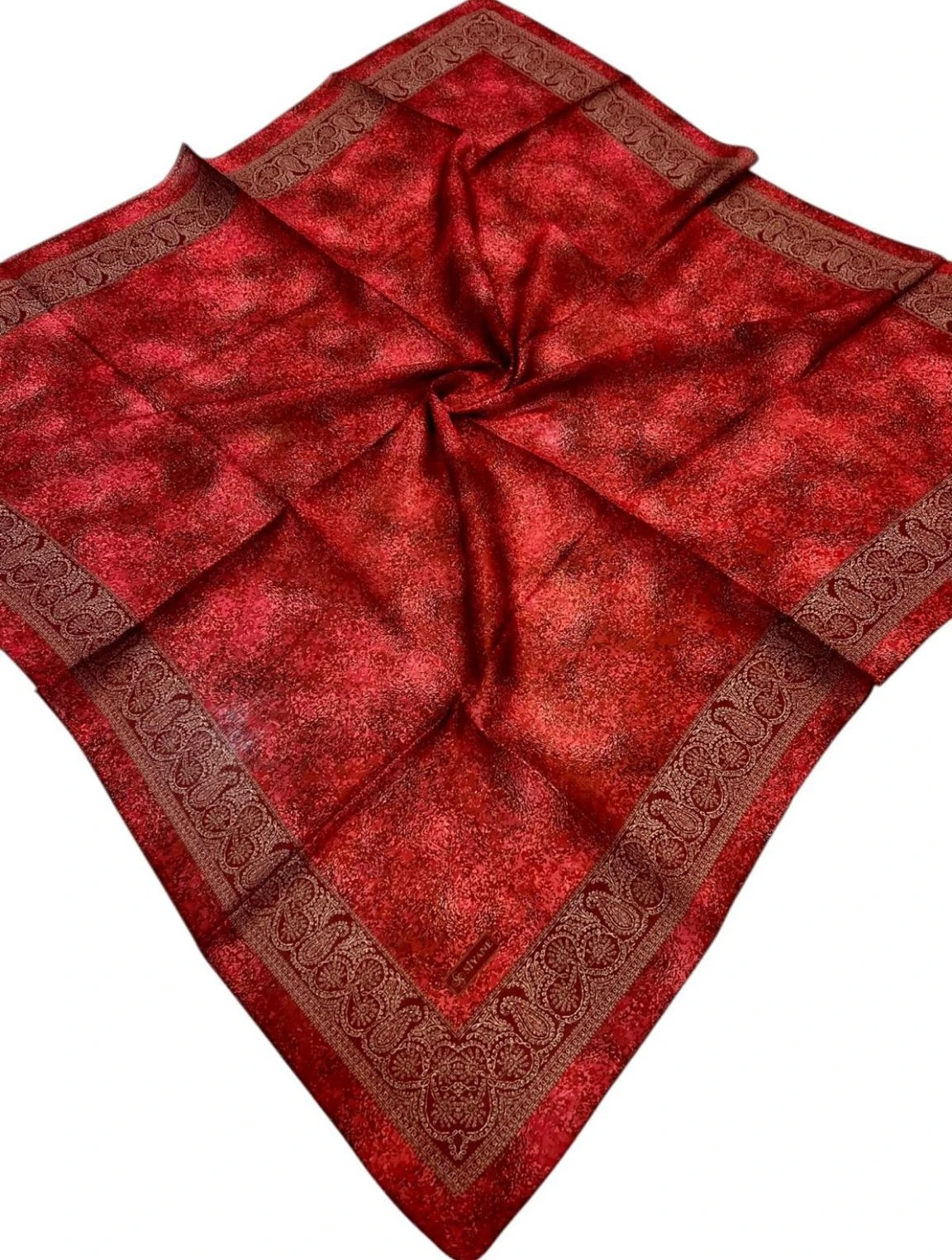 Mercan Siyane Scarf Kenar Motifli Duman Desen Soft Eşarp